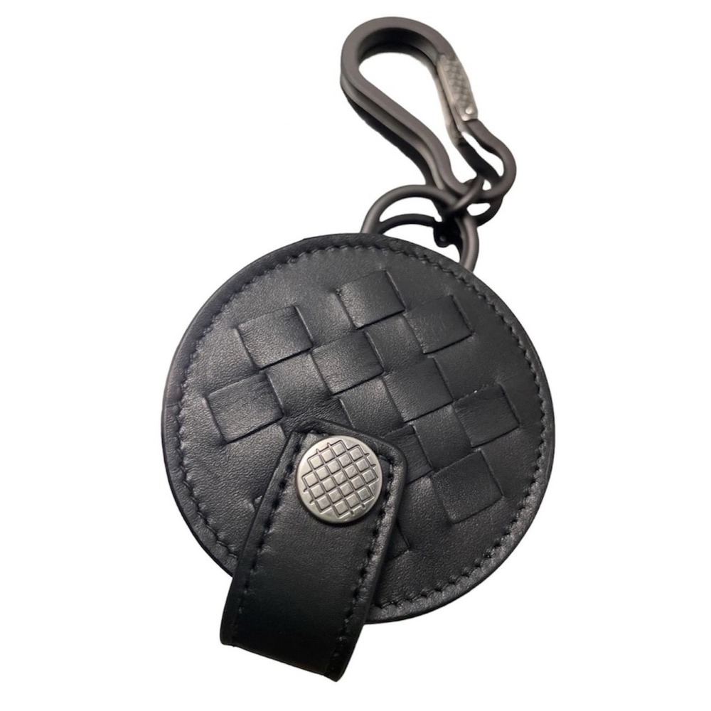 Bottega‎ Veneta DESIGNER Black Leather Woven Intrecciato Headphones Case